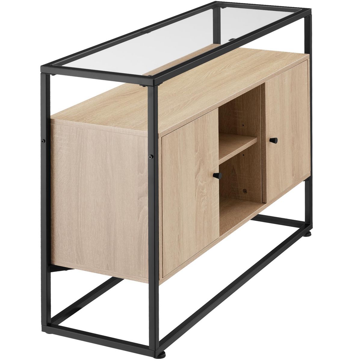 tectake Buffet style industriel Bois clair industriel, Chêne Sonoma