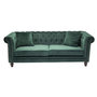 Voir la diapositive 1 : Paris Prix Canapé 3 Places en Velours  Chesterfield  217cm Vert