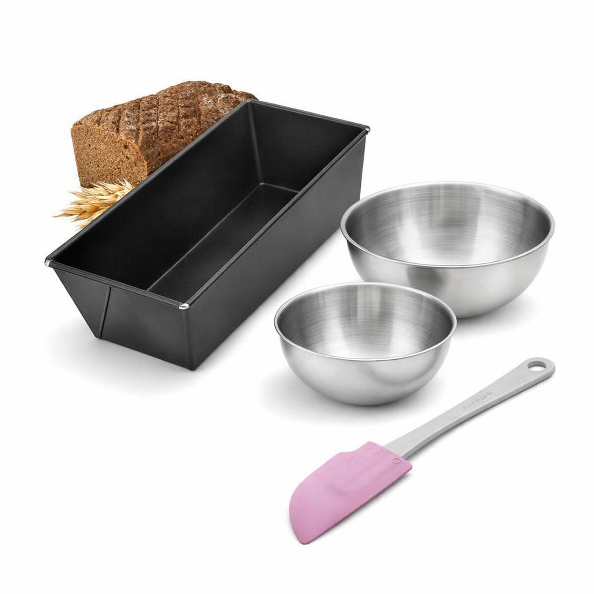 ZENKER Set de 4 ustensiles de pâtisserie moule à gâteaux 2 bols et spatule pâtisserie collection zenker pure