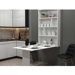 BEST MOBILIER Mondrian - table murale rabattable avec rangements - 4 personnes. Coloris disponibles : Marron, Bicolore, Blanc