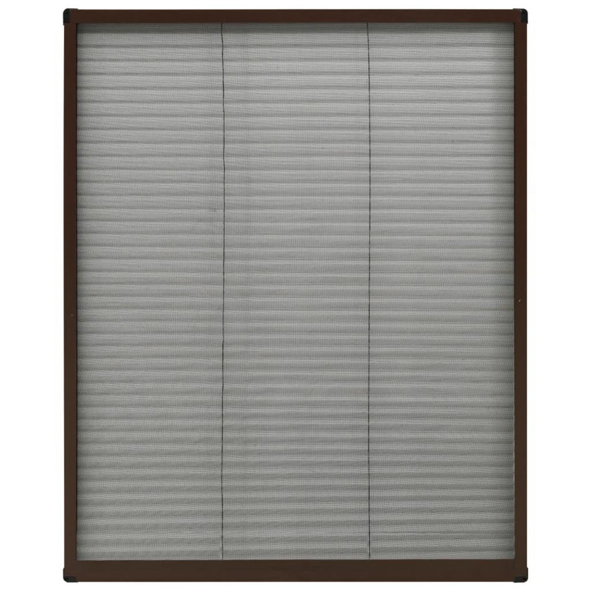 VIDAXL Moustiquaire plissee pour fenetre Aluminium Marron 80x100 cm