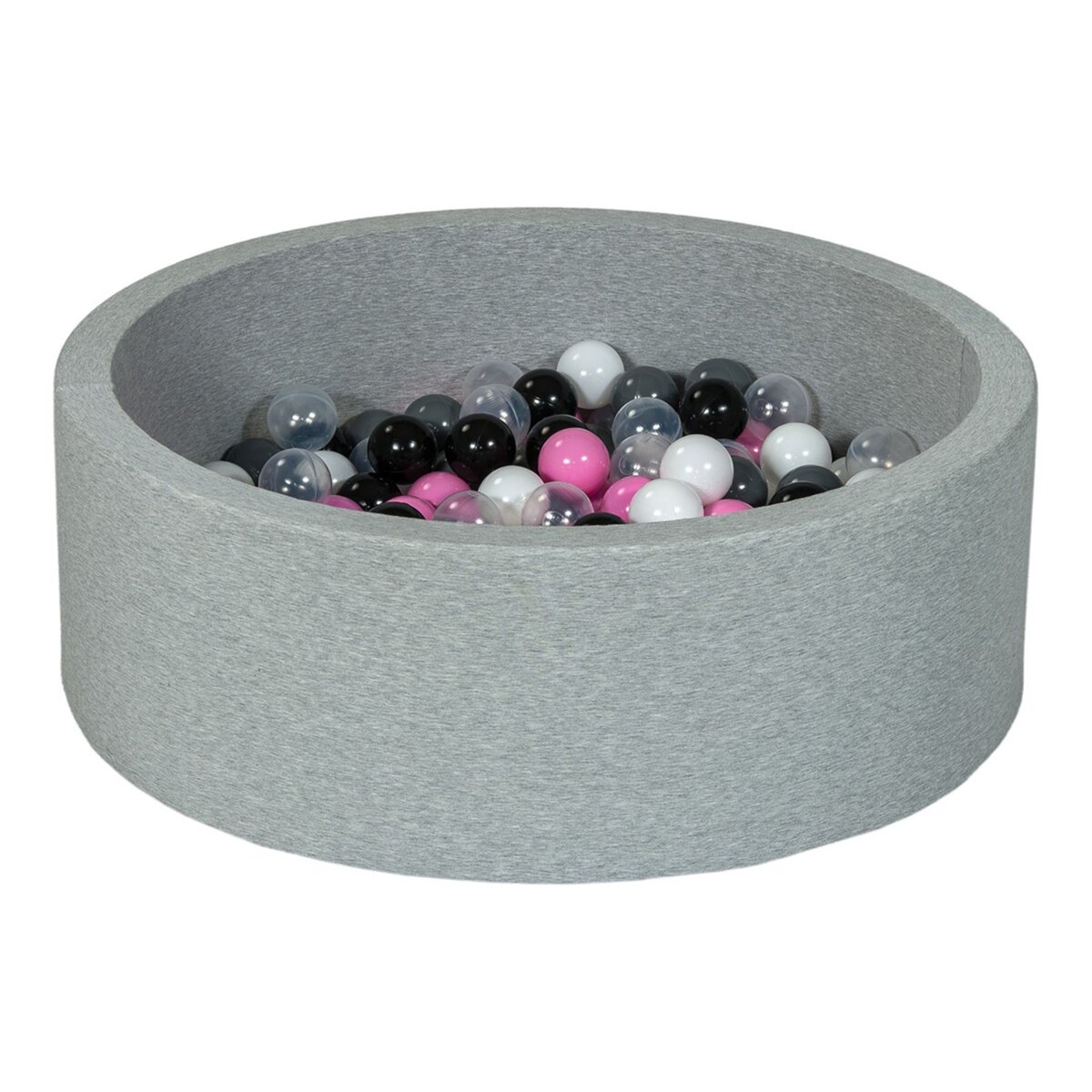  Piscine à balles Aire de jeu + 200 balles noir, blanc, transparent, rose clair, gris