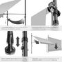 Voir la diapositive 5 : tectake Store à pince sans perçage avec manivelle gris clair 350 x 180 cm