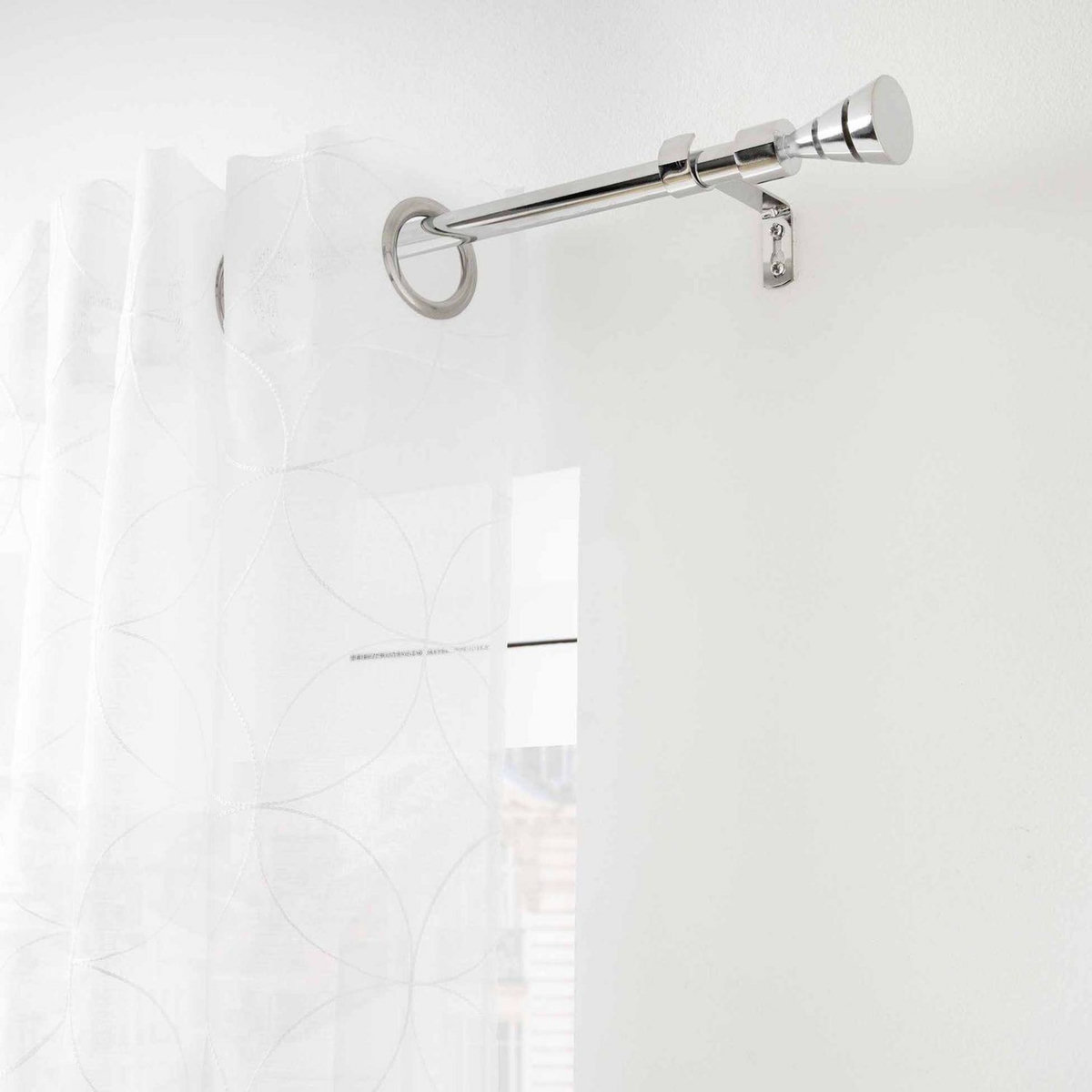 Douceur d'Intérieur Kit de tringle à rideaux extensible Quasar - L210 /L380 cm - Chromé