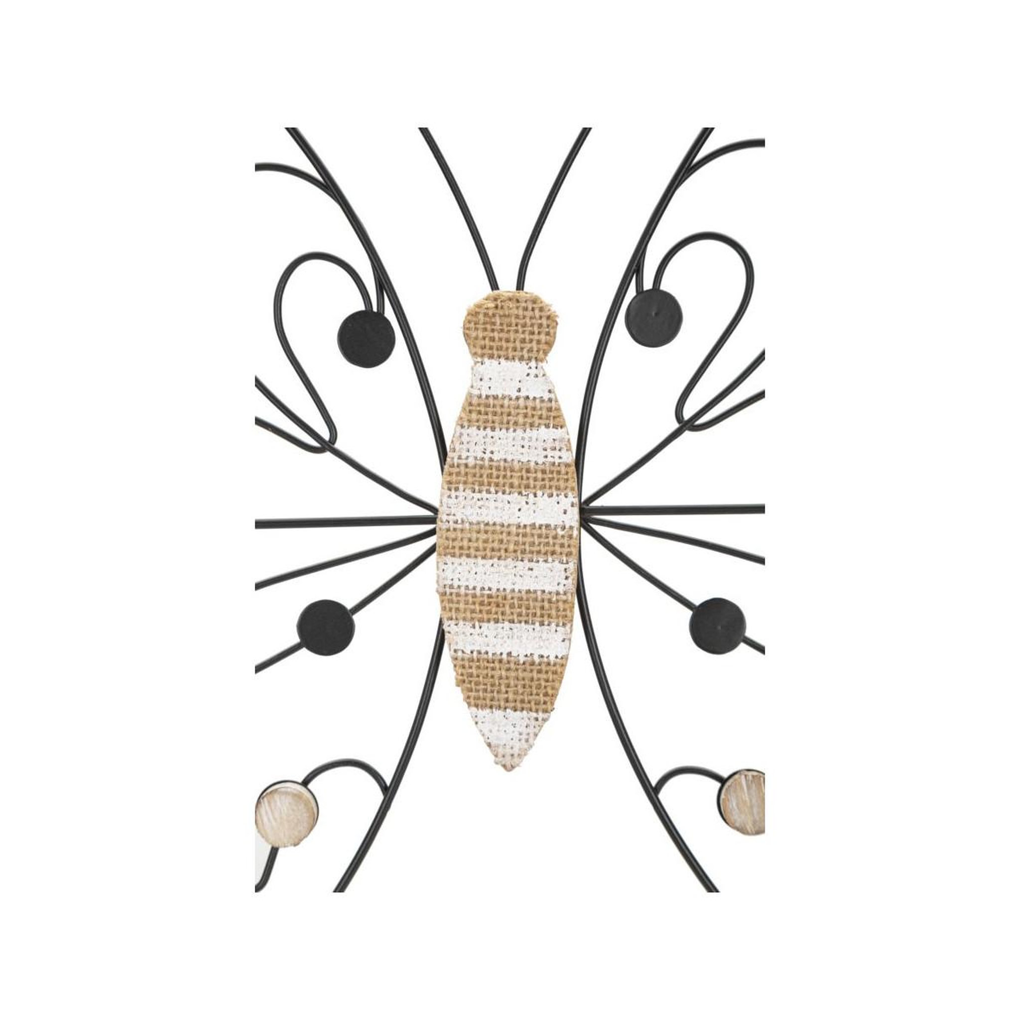 Voir la diapositive 2 : Paris Prix Décoration murale en métal  papillon  39cm noir & naturel