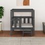 Voir la diapositive 3 : VIDAXL Lit pour chien Gris 65,5x43x70 cm Bois de pin solide