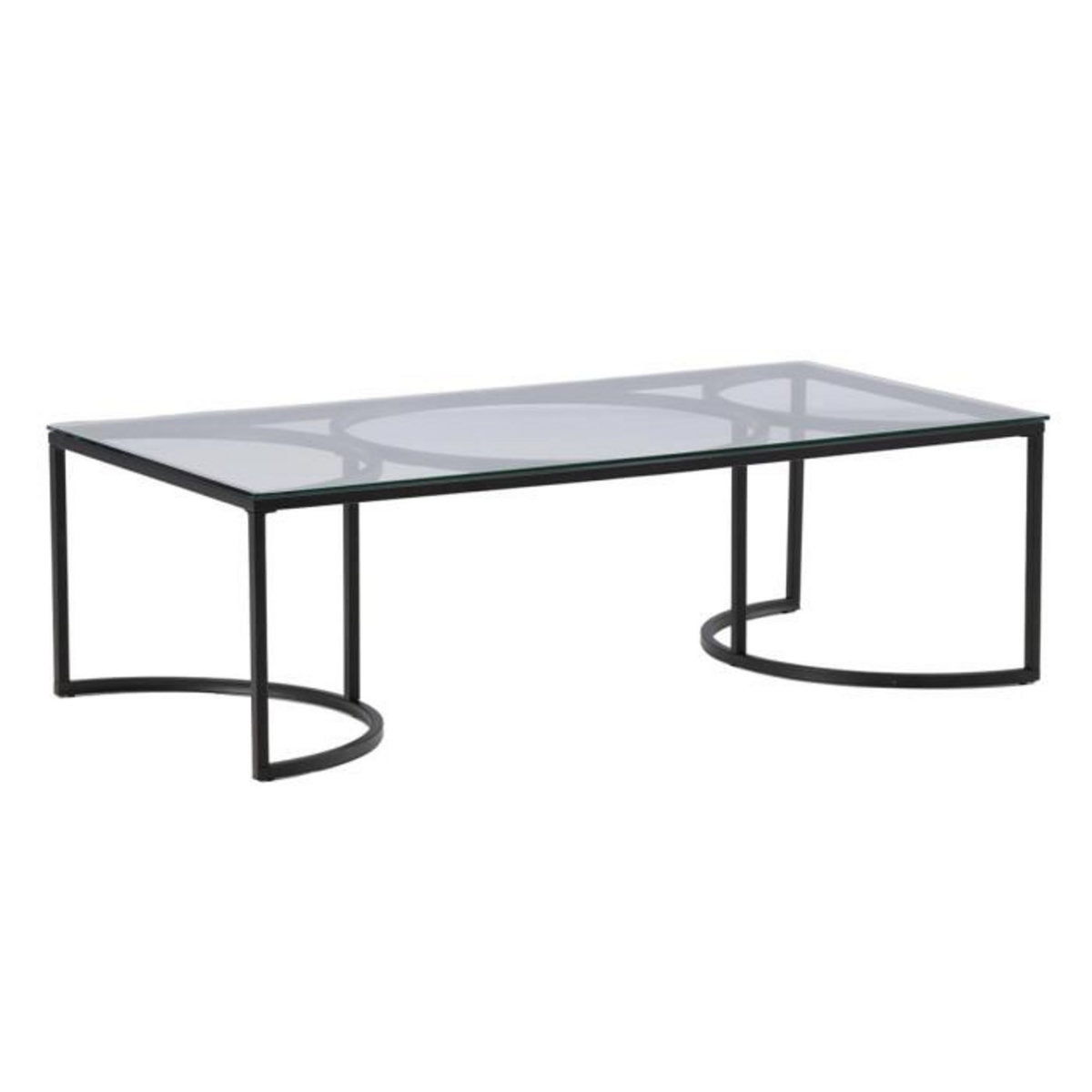 Paris Prix Table Basse Design en Verre  Skanor  140cm Noir