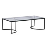 Paris Prix Table Basse Design en Verre  Skanor  140cm Noir