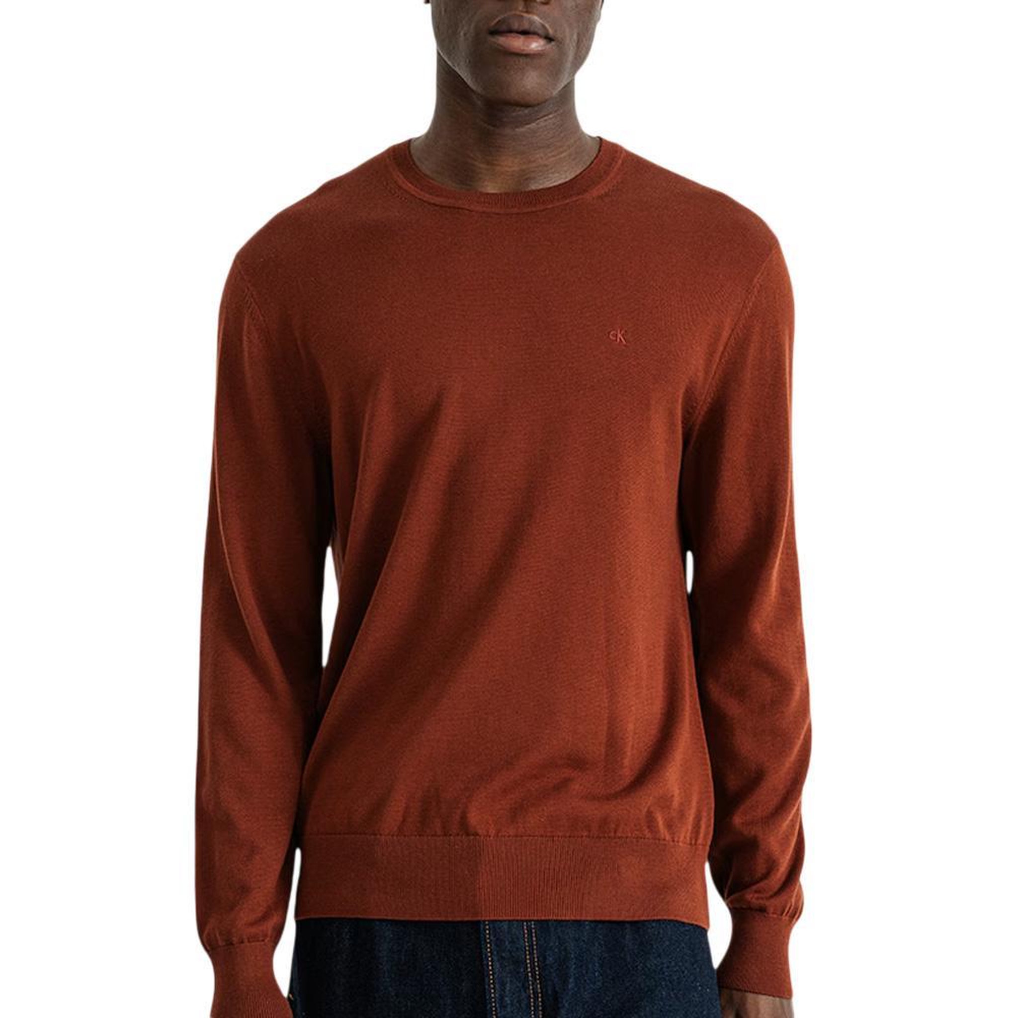 CALVIN KLEIN JEANS Pull Terracotta Homme Calvin Klein Jeans Ls Supima. Coloris disponibles : Orange