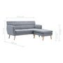 Voir la diapositive 6 : VIDAXL Canape d'angle revetement en tissu 171,5x138x81,5 cm gris clair