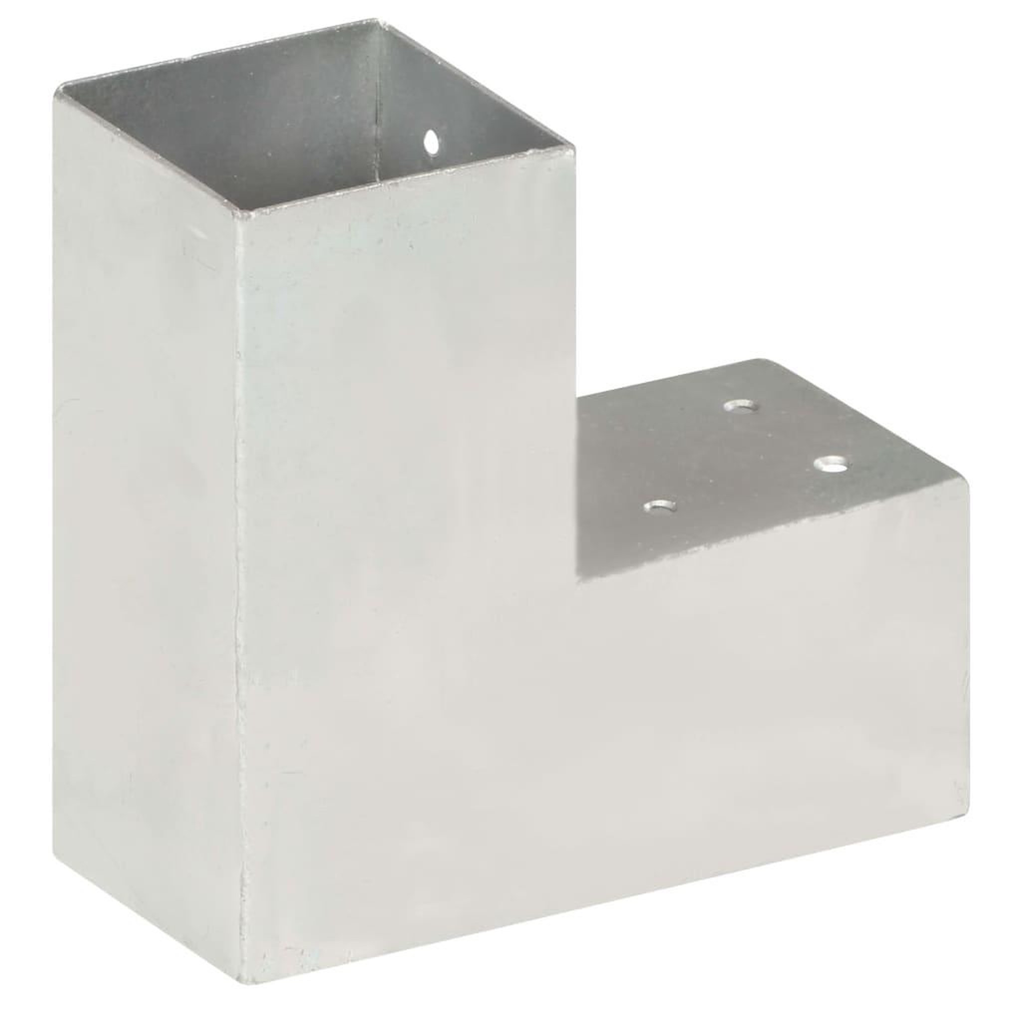 Voir la diapositive 4 : VIDAXL Connecteurs de poteau 4 pcs Forme en L Metal galvanise 81x81 mm