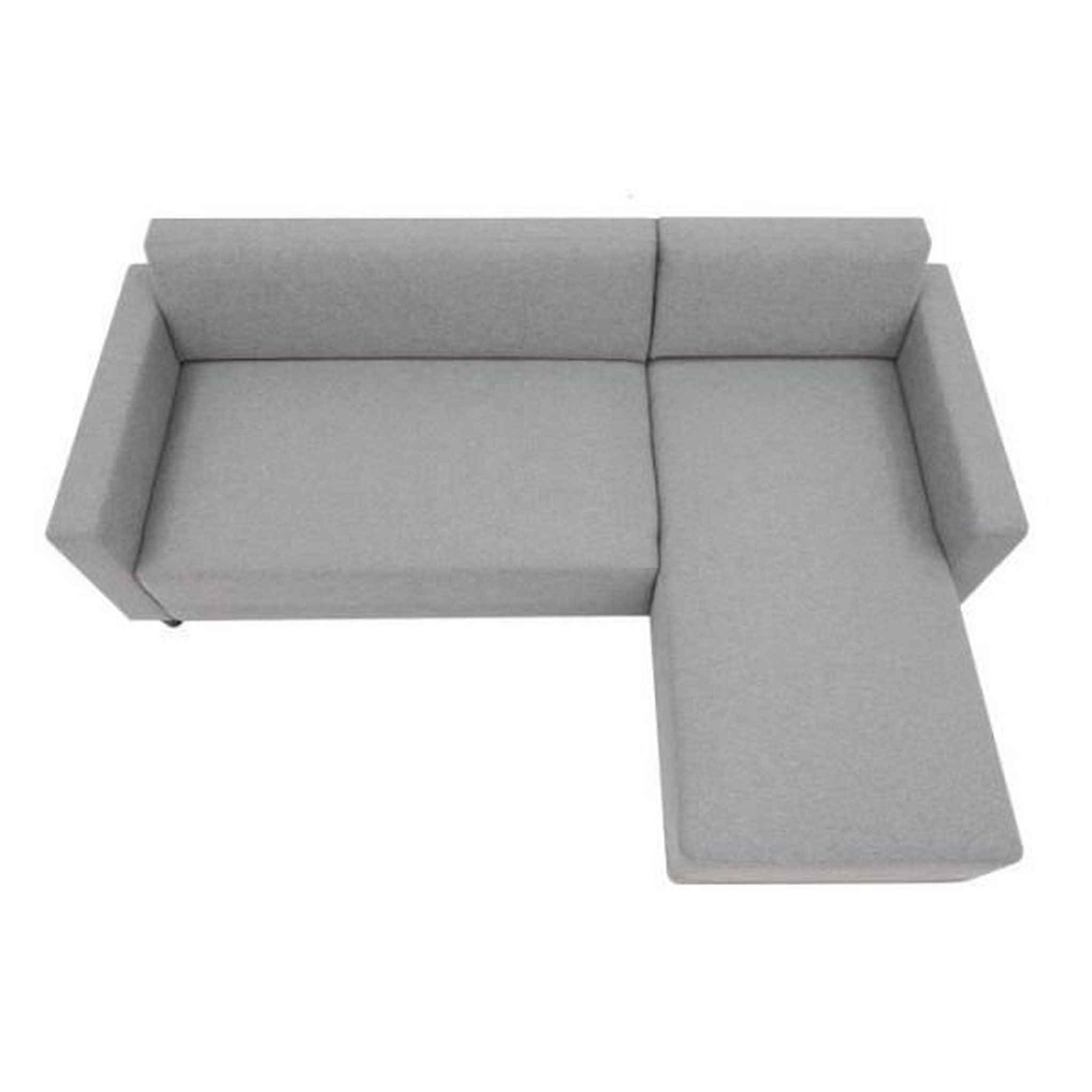 Voir la diapositive 4 : MARKET24 Canapé d'angle fixe 4 places BOB - Tissu souris - Réversible - L 197 x P 117 x H 65 cm