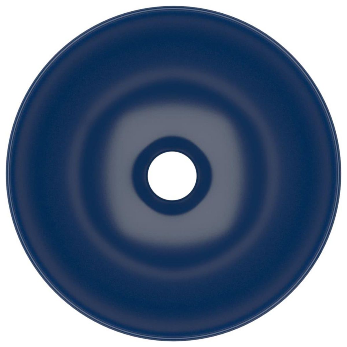 VIDAXL Lavabo de salle de bain Ceramique Bleu fonce Rond