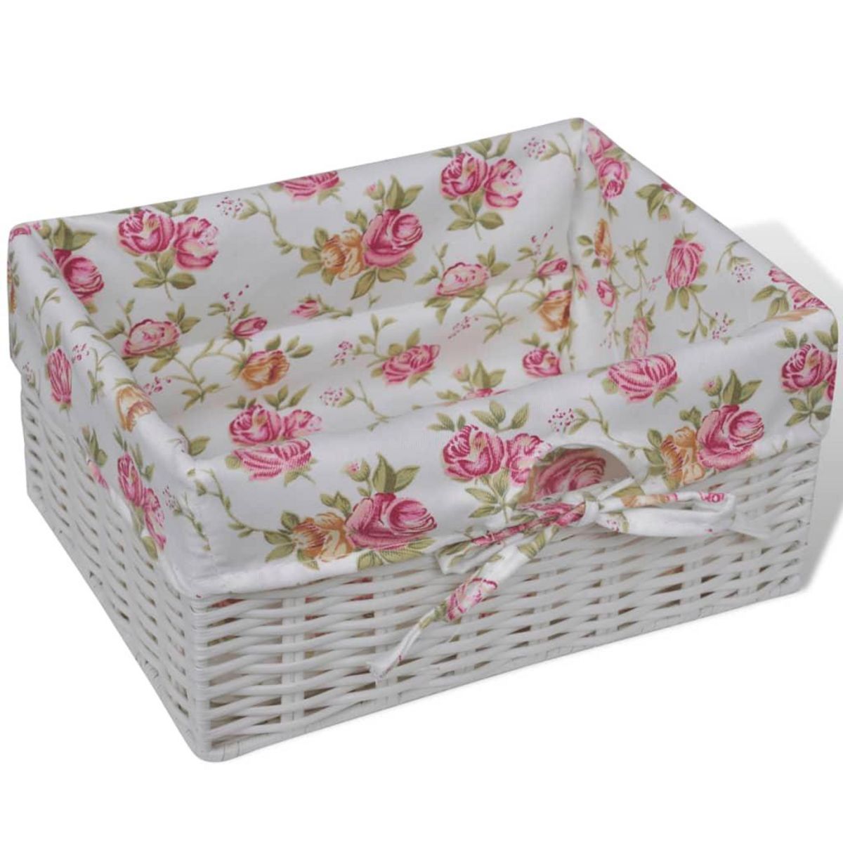 VIDAXL Armoire avec 1 tiroir et 3 paniers Blanc Bois de Paulownia