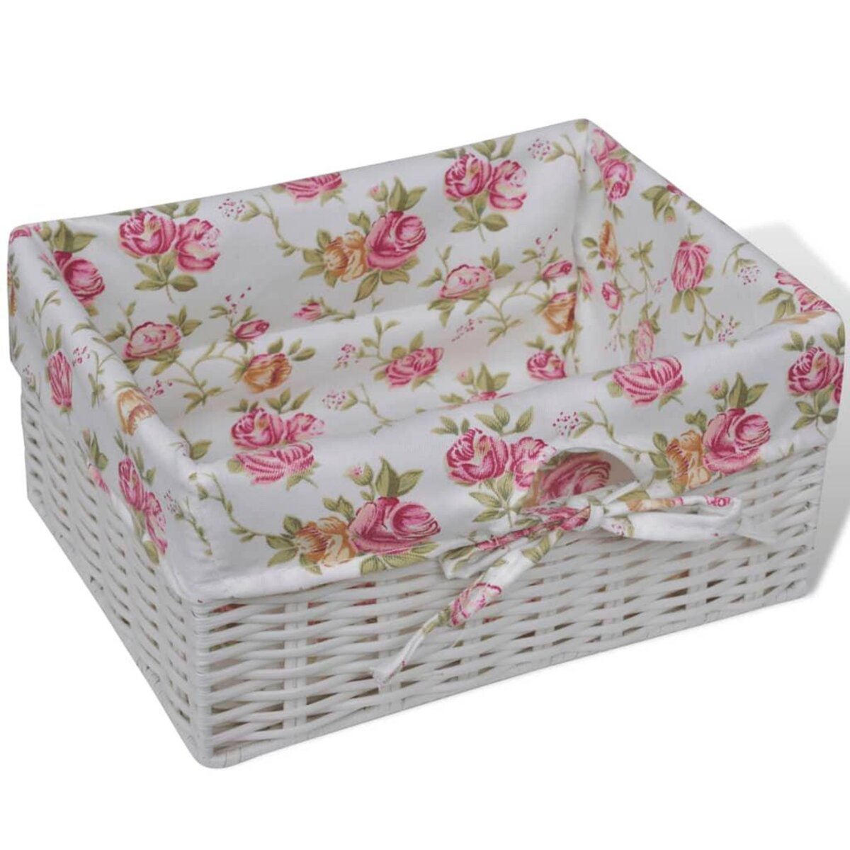 VIDAXL Armoire avec 1 tiroir et 3 paniers Blanc Bois de Paulownia