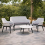 Voir la diapositive 5 : CONCEPT USINE Salon de jardin 4 places blanc avec table basse IZMIR