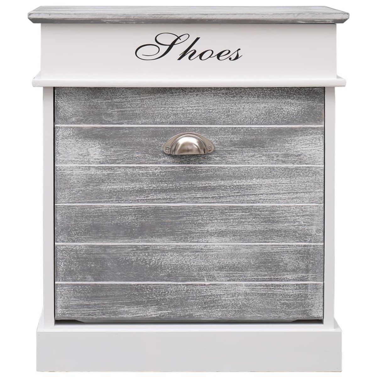 VIDAXL Armoire a chaussures Gris 50 x 28 x 58 cm Bois de Paulownia