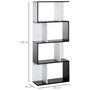 Voir la diapositive 3 : HOMCOM Bibliothèque étagère meuble de rangement design contemporain en S 4 étagères 60L x 24l x 148H cm noir blanc
