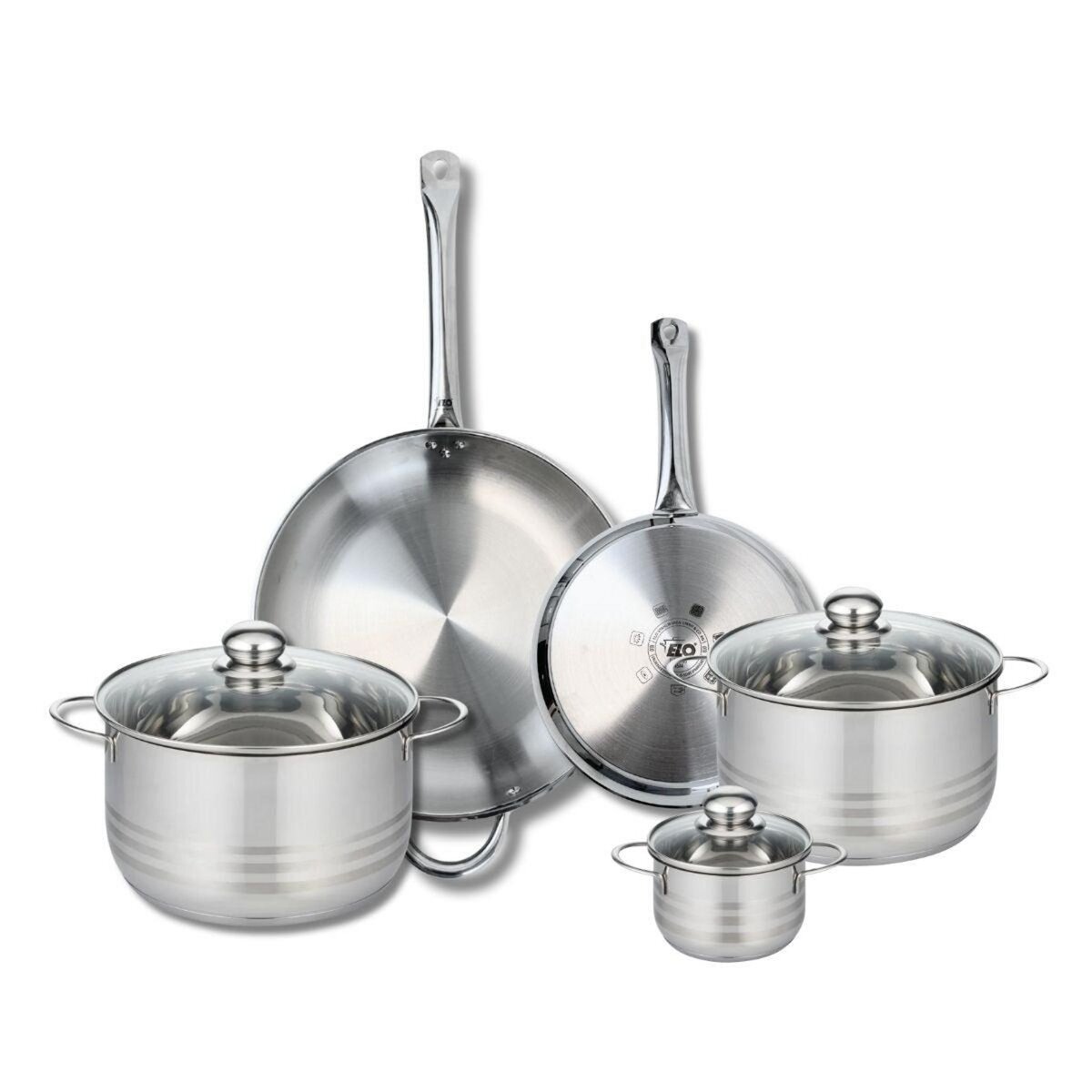 ELO Ensemble de 2 Poêles de cuisson 24 et 32 cm et 3 faitouts 12, 20 et 24 cm Elo Profi Brillant