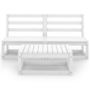 Voir la diapositive 3 : VIDAXL Salon de jardin 3 pcs Blanc Bois de pin massif