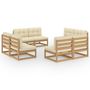 Voir la diapositive 2 : VIDAXL Salon de jardin 8 pcs avec coussins Bois de pin massif