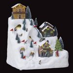 FEERIC LIGHT & CHRISTMAS Village de Noël Piste de Ski  Montagne  34cm Multicolore