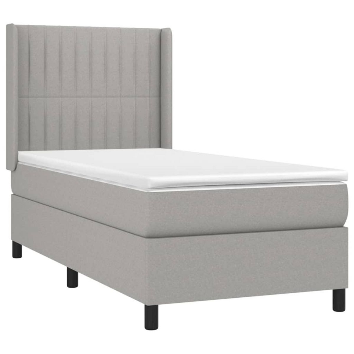 VIDAXL Sommier a lattes de lit avec matelas Gris clair 80x200 cm Tissu