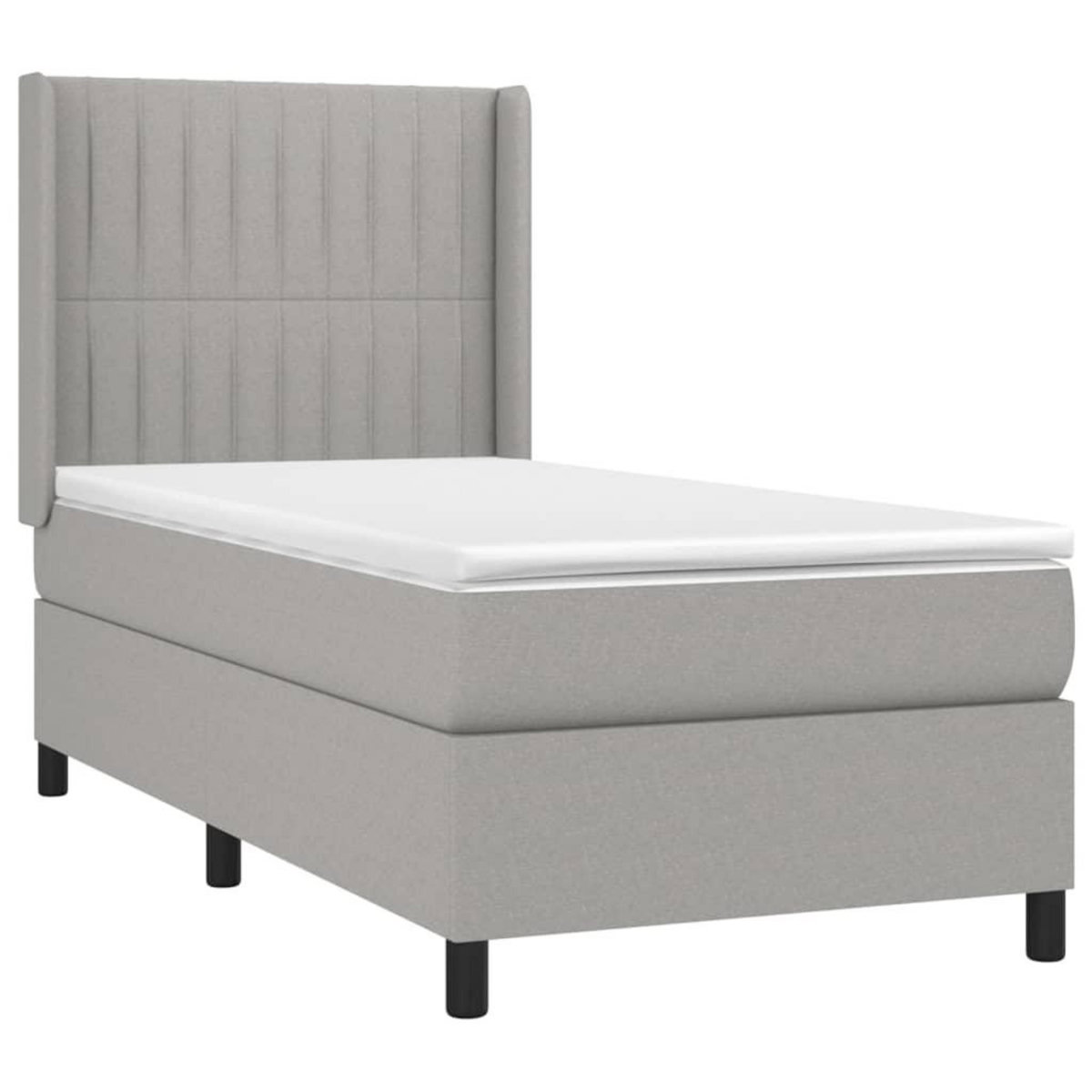 VIDAXL Sommier a lattes de lit avec matelas Gris clair 80x200 cm Tissu