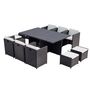 Voir la diapositive 1 : CONCEPT USINE Table et chaise 10 places encastrables alu résine noir-blanc SUNSET