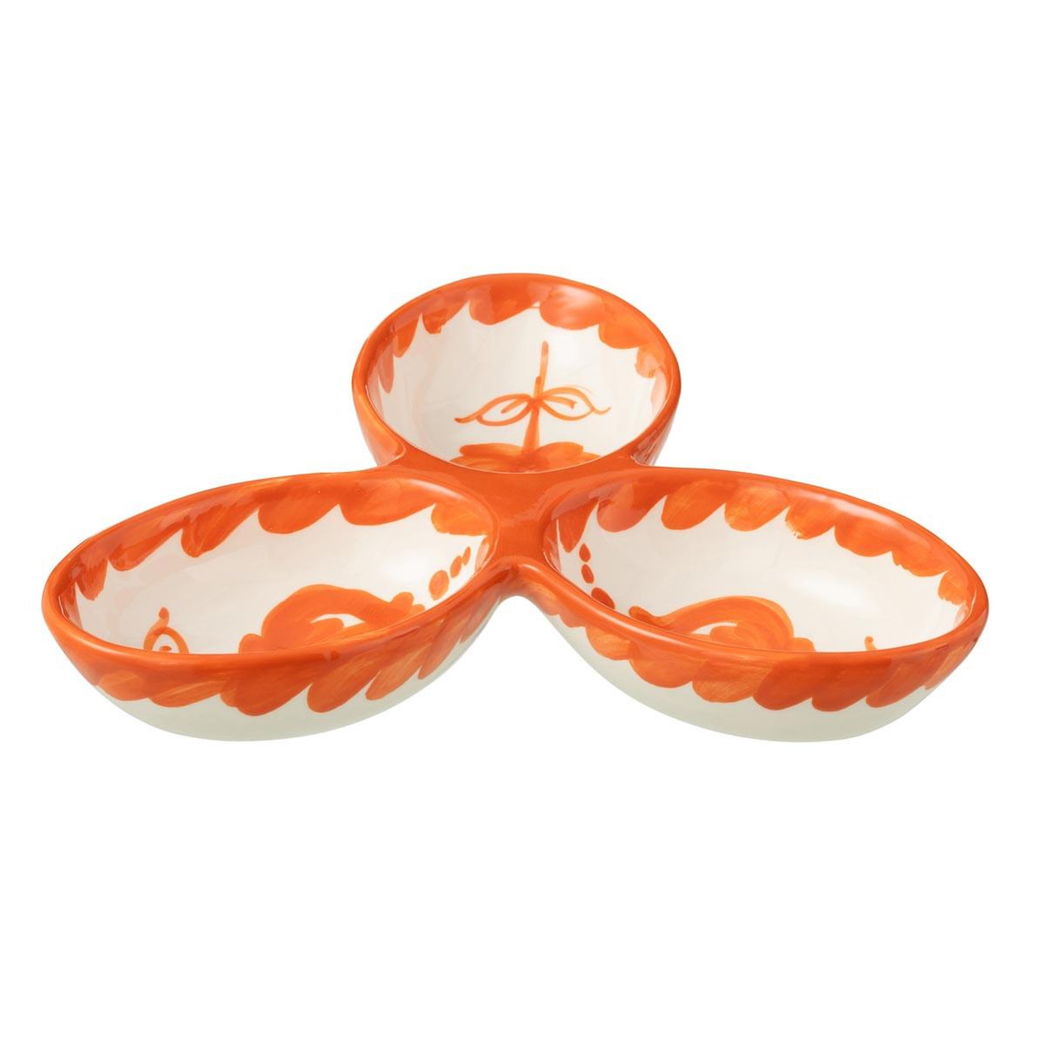 J-LINE Service Apéritif en Céramique  Granada  24cm Orange