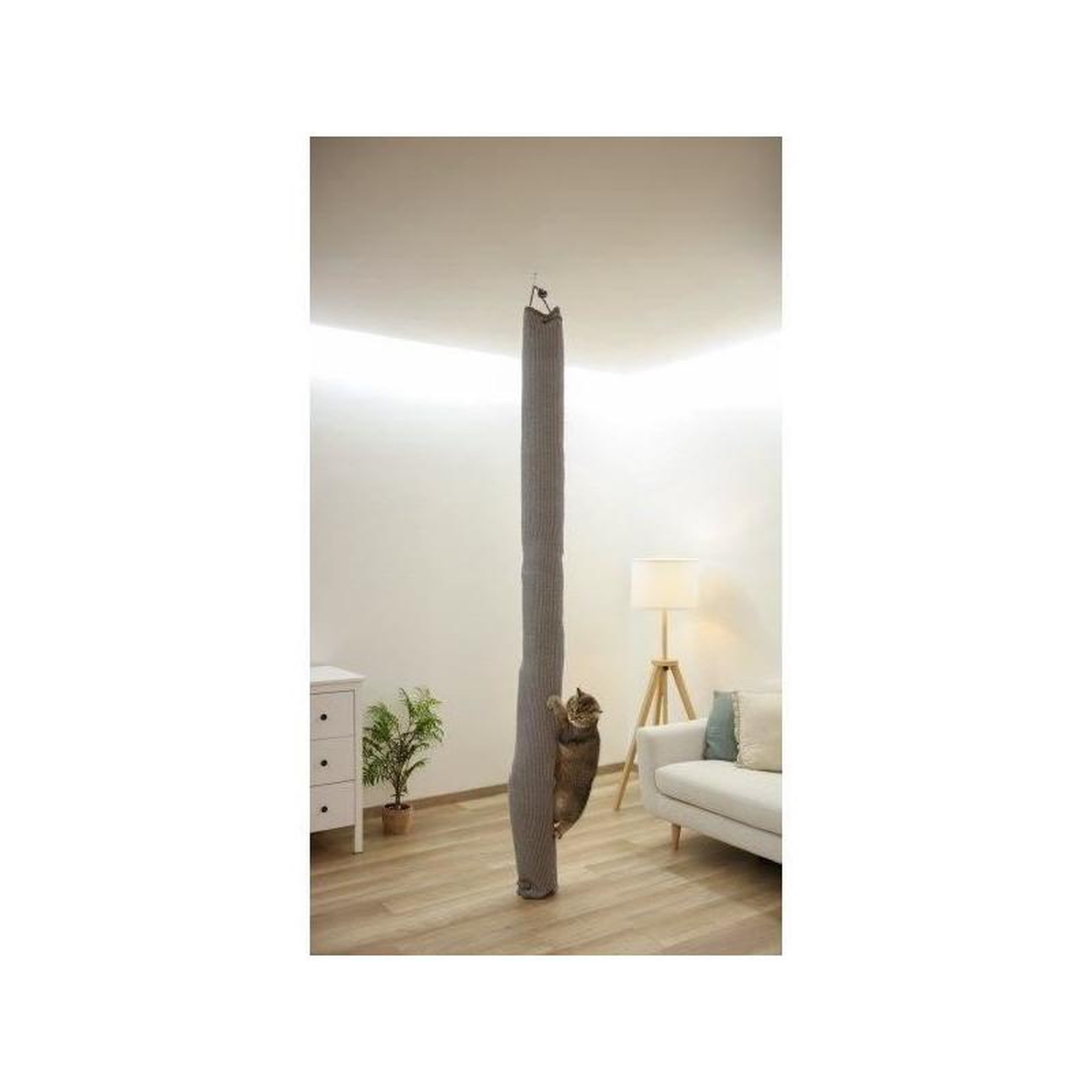 KERBL Sac d'escalade pour chats - KERBL - CLIMBER - 16 x 16 x 240 cm - Fixation plafond - Gris