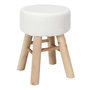 Voir la diapositive 1 : The Home Deco Factory Tabouret en bois et bouclette KARSLAD - Blanc et marron