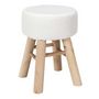 Voir la diapositive 1 : The Home Deco Factory Tabouret en bois et bouclette KARSLAD - Blanc et marron