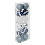 ATMOSPHERA Lot de 12 Boules de Noël  Quiet Times  4cm Bleu & Argent