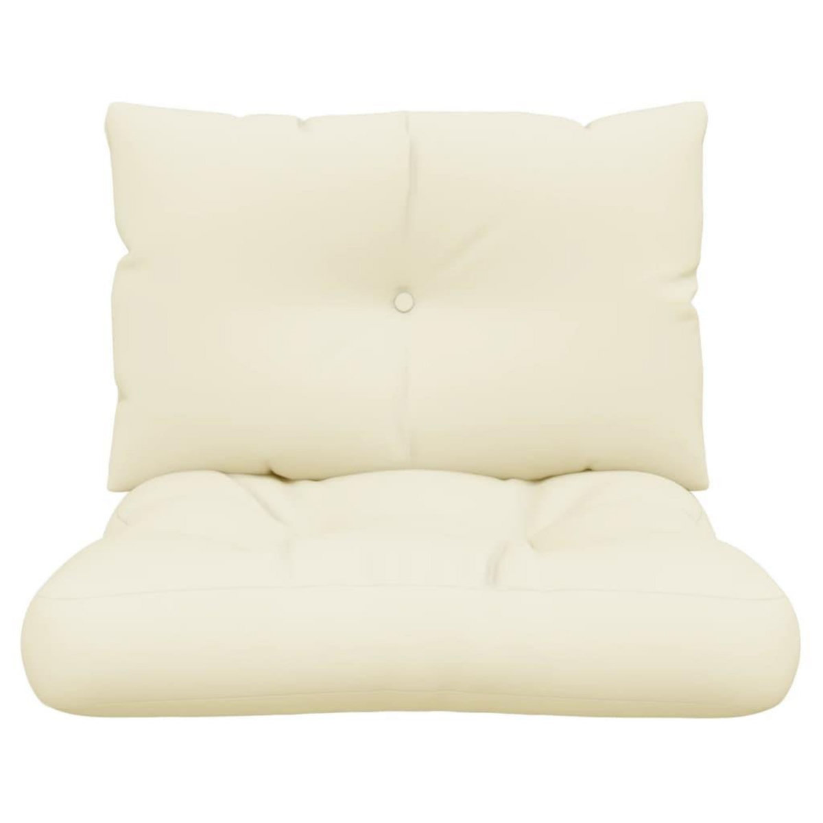 VIDAXL Coussins de palette lot de 2 creme tissu