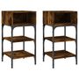 Voir la diapositive 2 : VIDAXL Tables de chevet 2pcs chêne fumé 35x34,5x70 c bois d'ingénierie