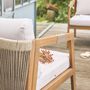 Voir la diapositive 5 : SWEEEK Salon de jardin en acacia 4 places beige avec cordes LOBERIA. table rectangulaire