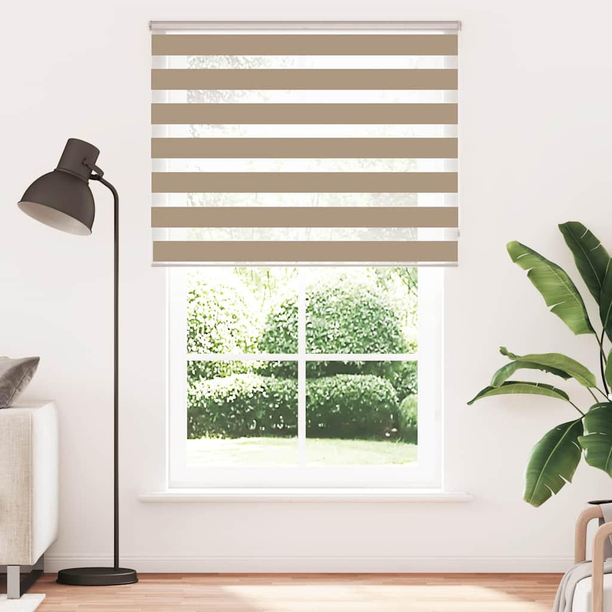 Voir la diapositive 2 : VIDAXL Store zebre marron sable largeur du tissu 135,9 cm polyester