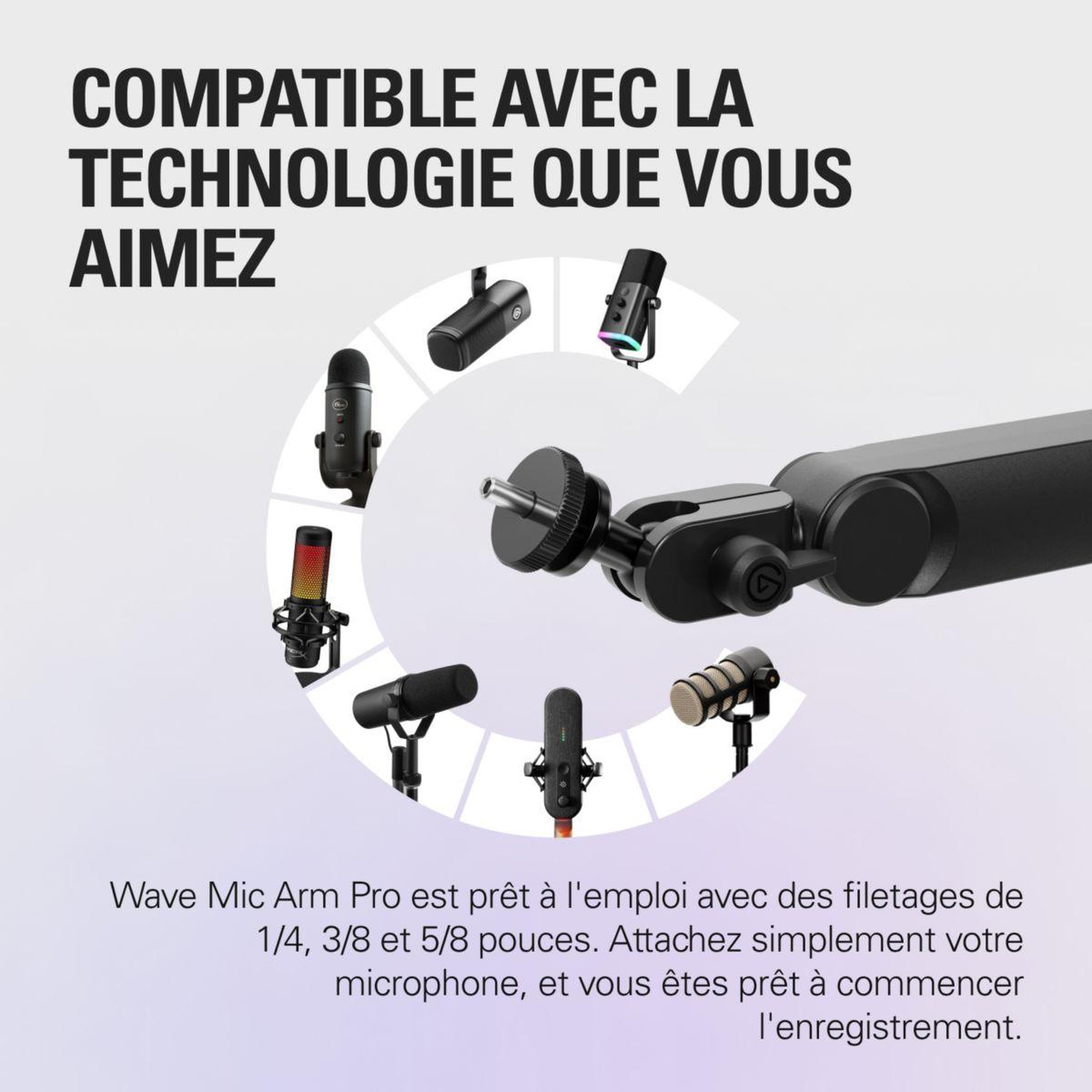 Voir la diapositive 4 : ELGATO GAMING Bras de micro wave mic arm pro
