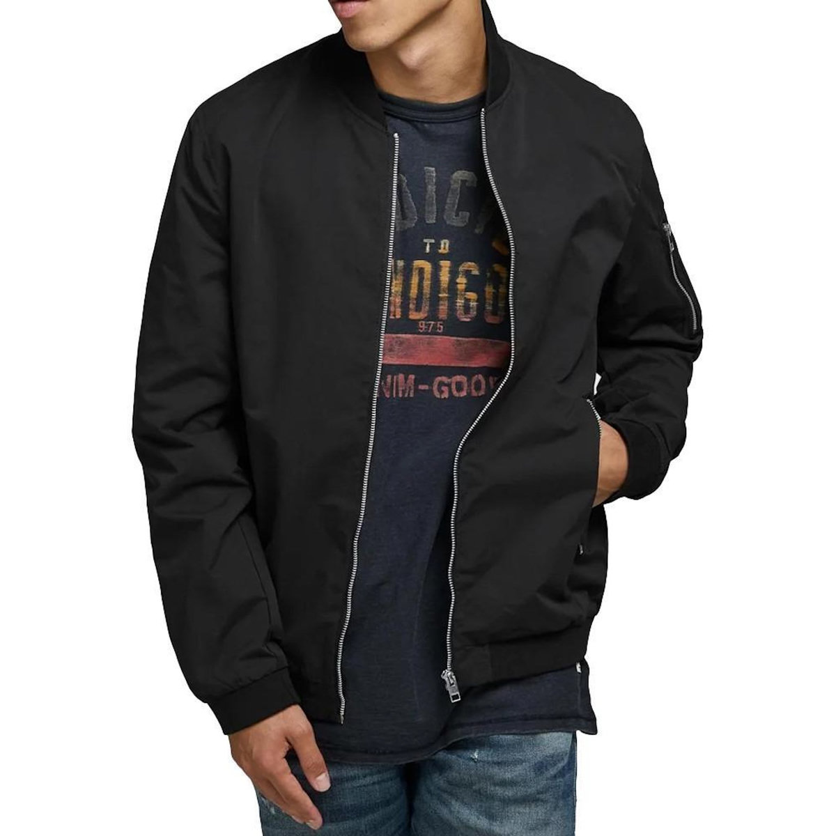 Jack & Jones Bomber Noir Homme Jack & Jones Mash