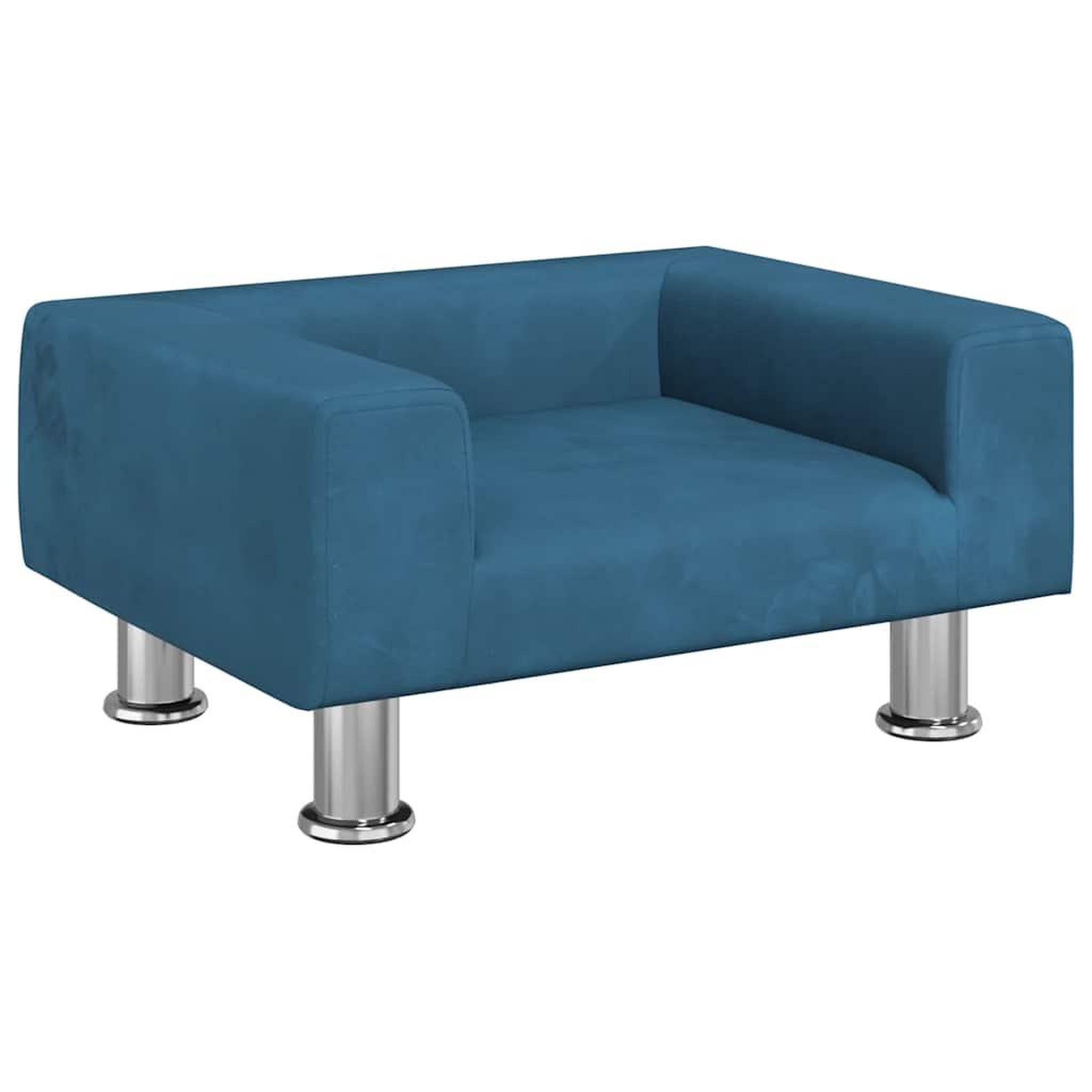 Voir la diapositive 2 : VIDAXL Lit pour chien bleu 50x40x26,5 cm velours