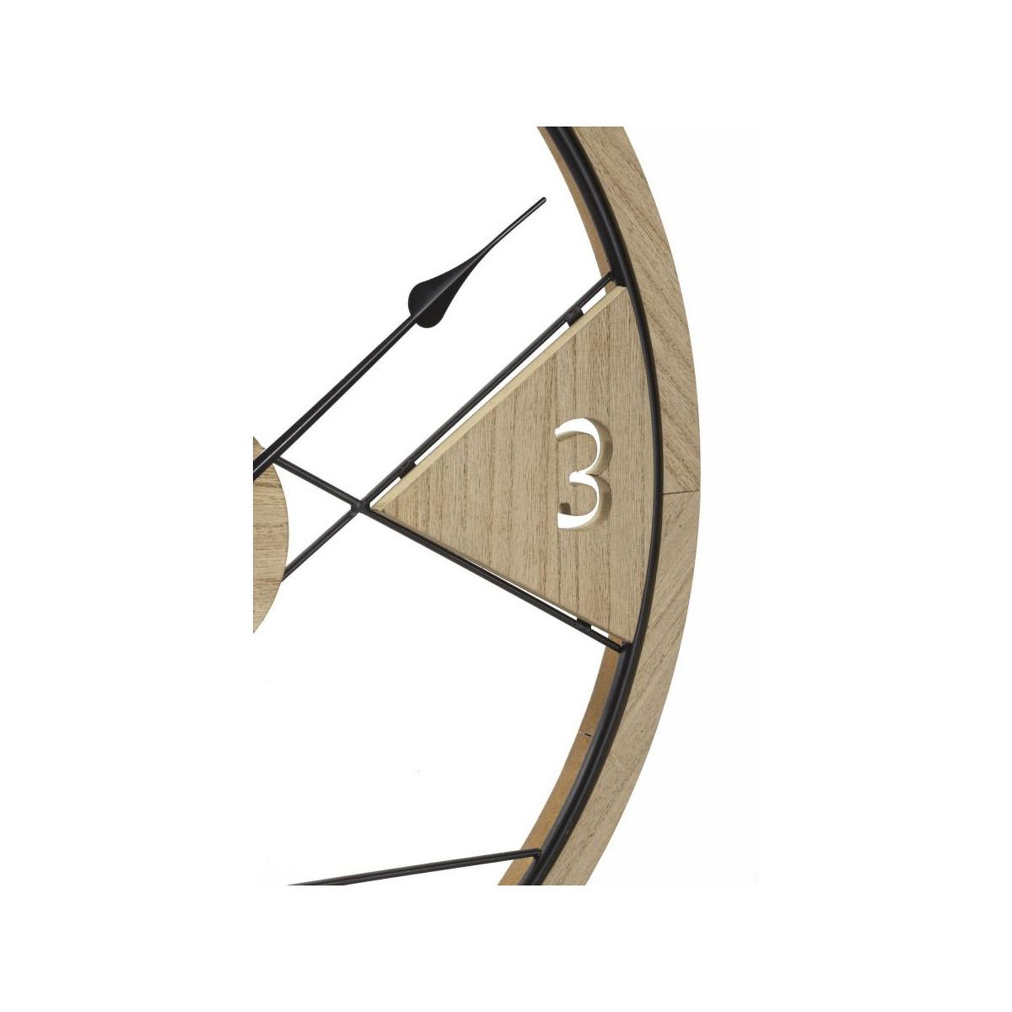 Voir la diapositive 3 : Paris Prix Horloge Murale en Métal  Geometric  60cm Naturel & Noir