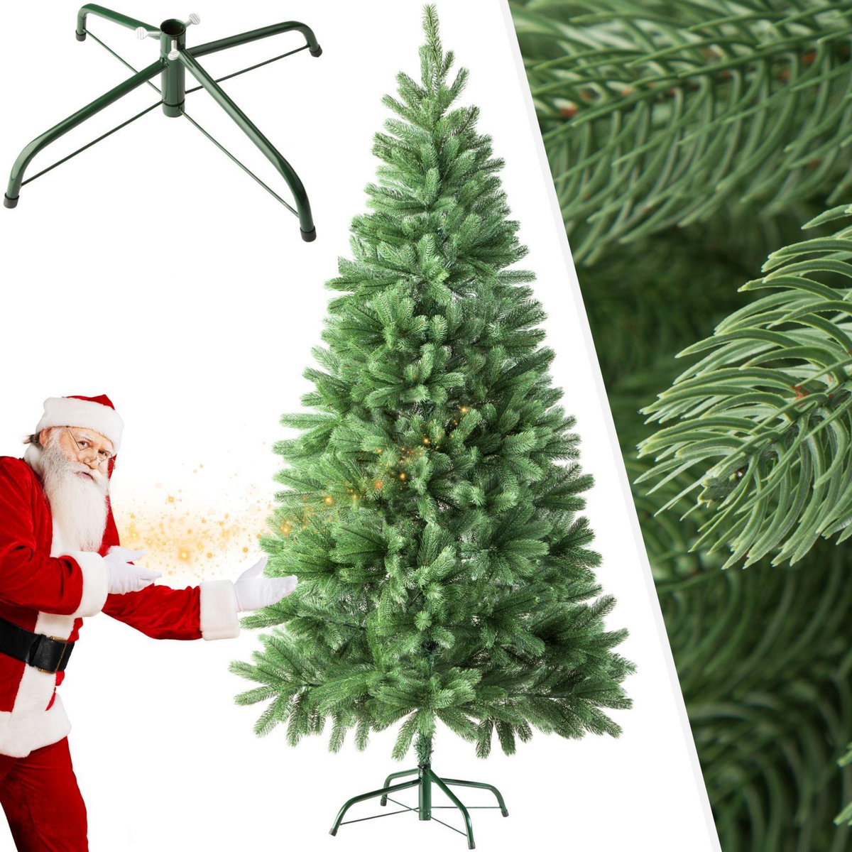 tectake Sapin de Noël artificiel 180 cm vert vert