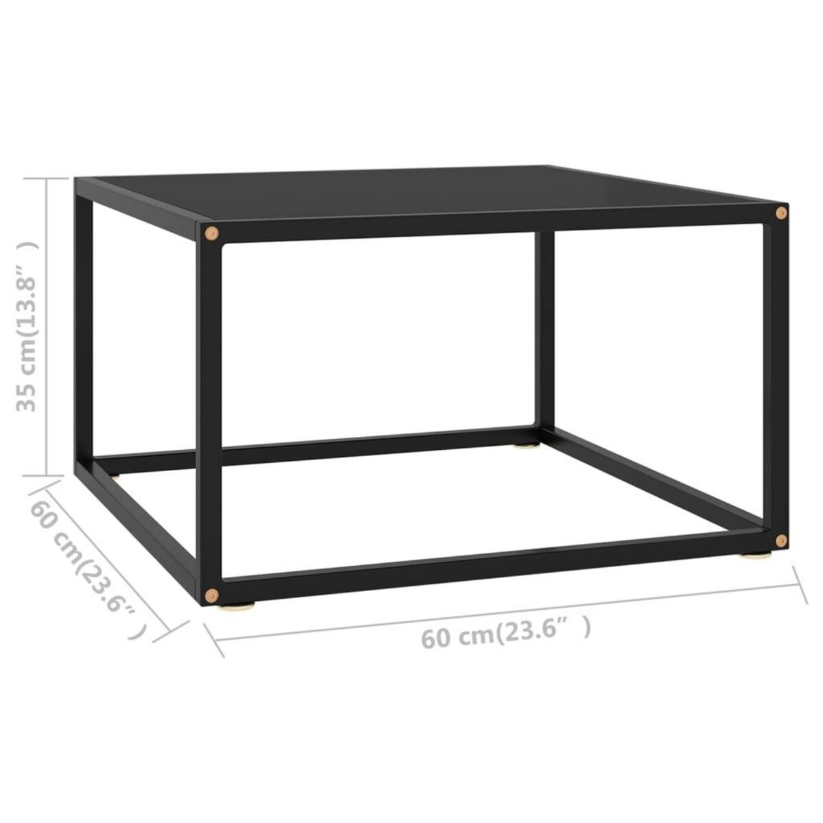 VIDAXL Table basse Noir avec verre noir 60x60x35 cm