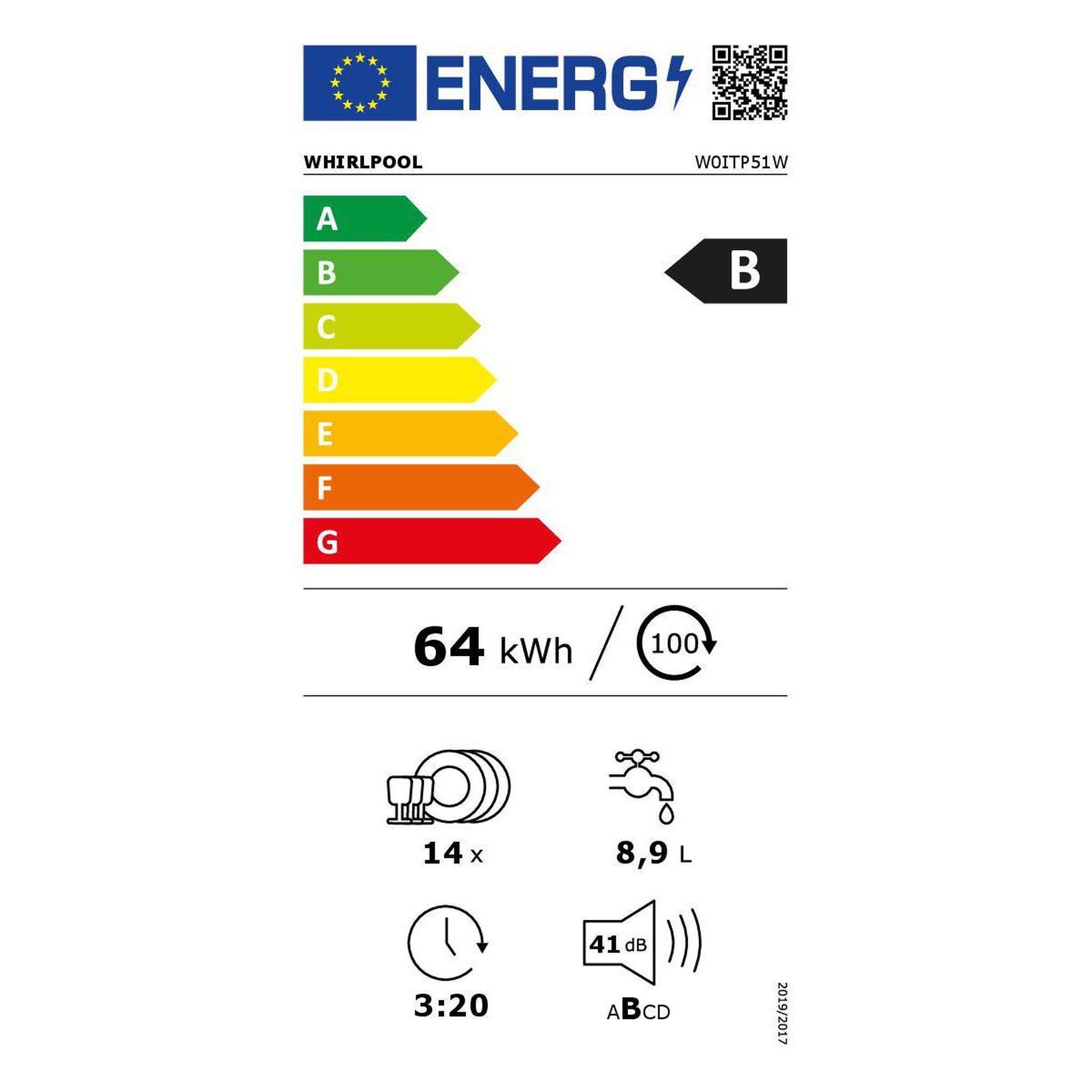 Voir la diapositive 6 : Whirlpool Lave vaisselle encastrable w0itp51w - powercleanpro - 6e sens - connecté