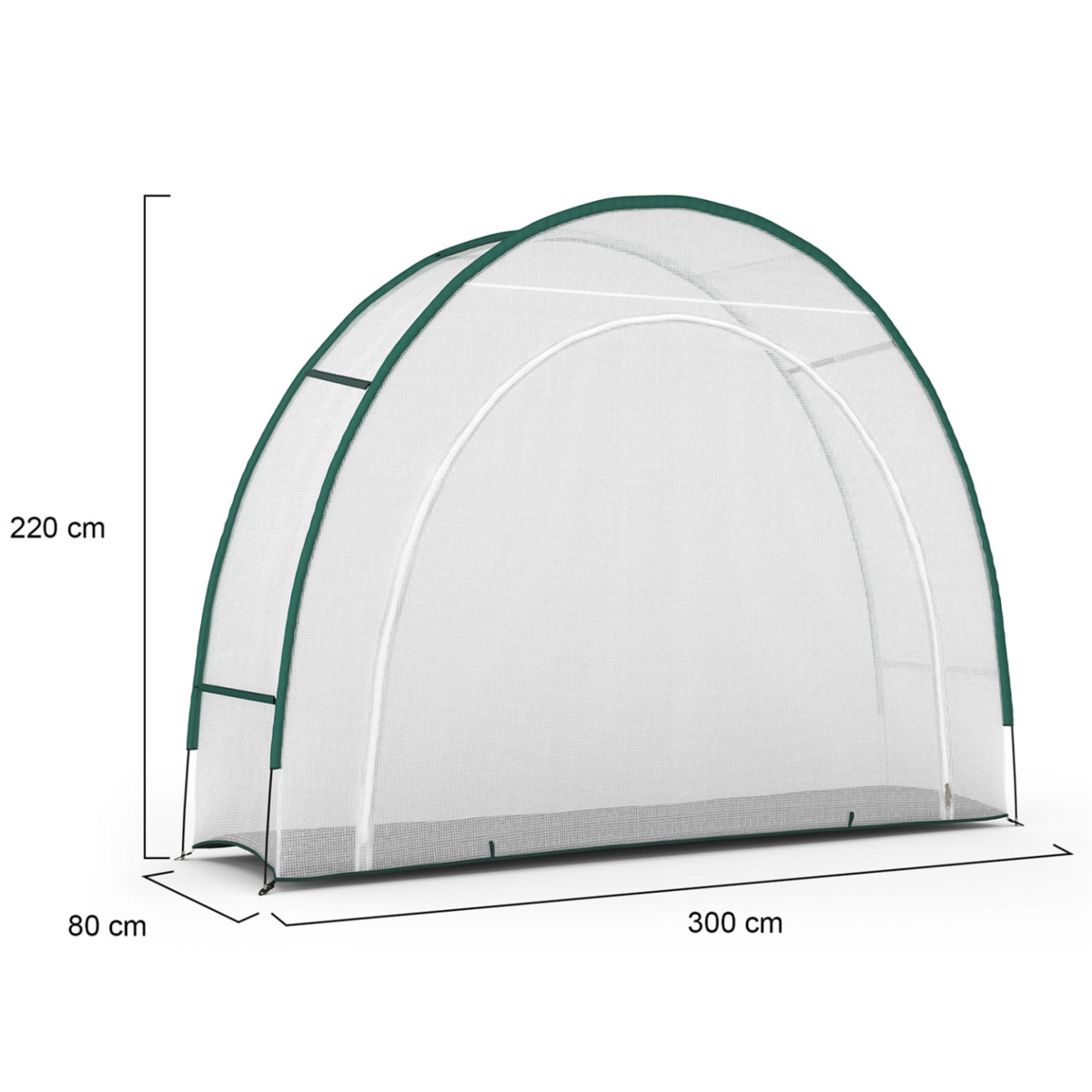 ID MARKET Serre d'hivernage demi lune 300 x 80 x 220 cm balcon et terrasse