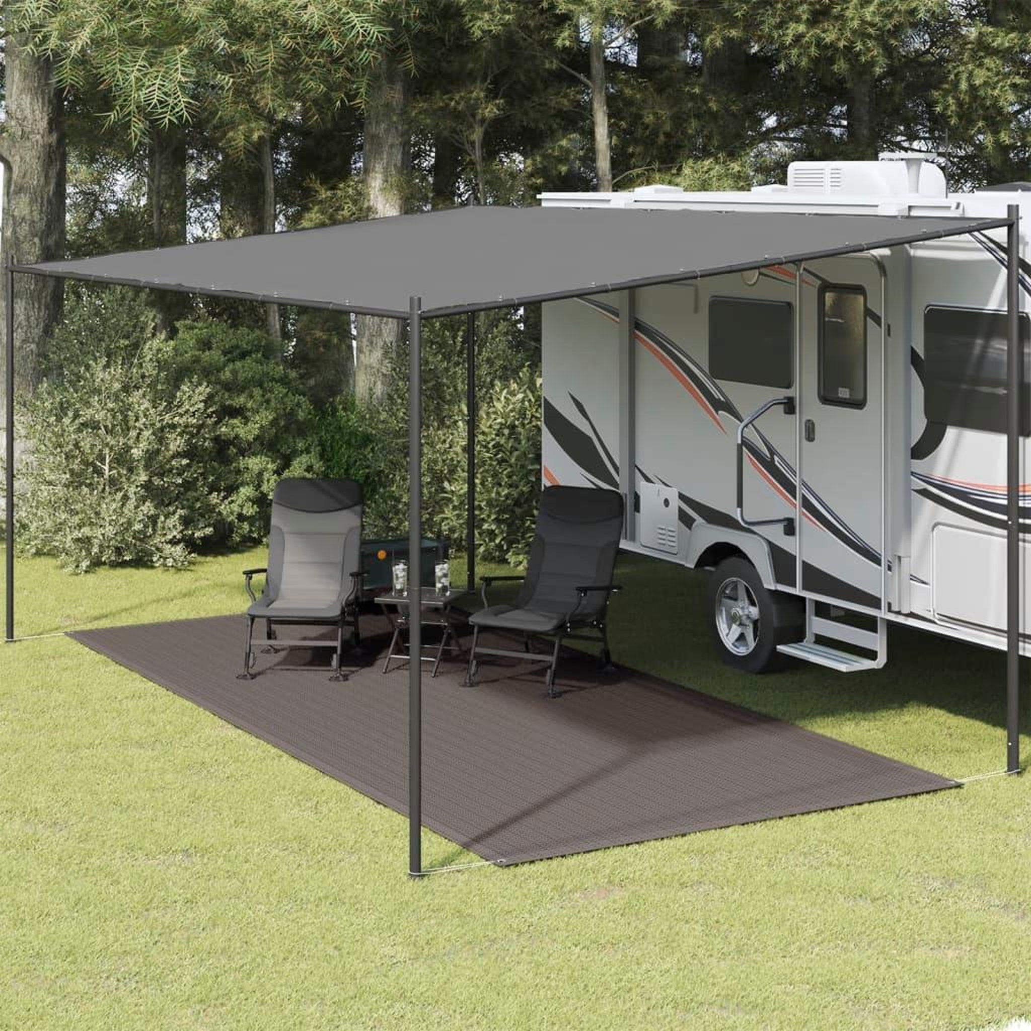 VIDAXL Tapis de tente 300 x 400 cm Anthracite