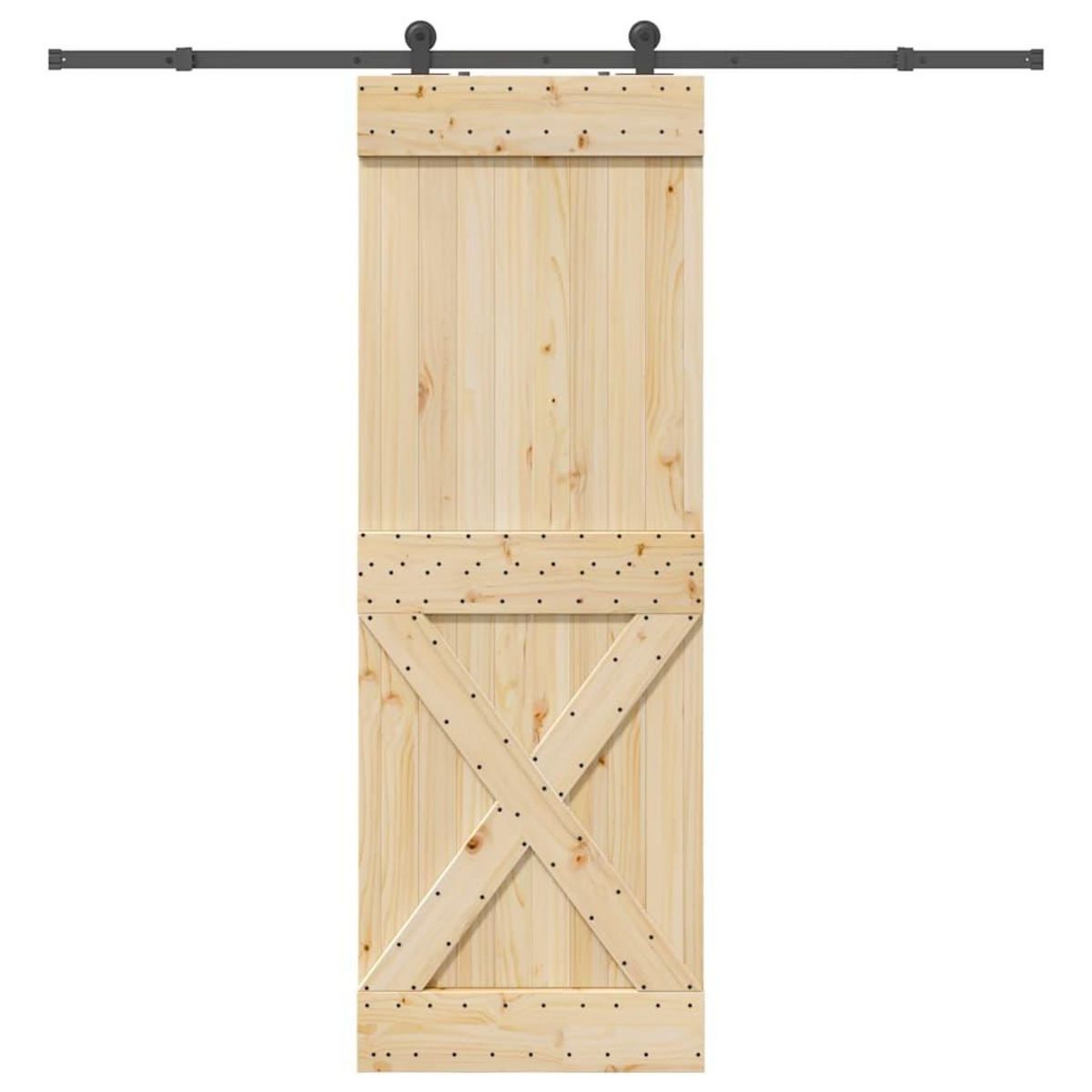 VIDAXL Porte coulissante et kit de quincaillerie 80x210 cm pin massif