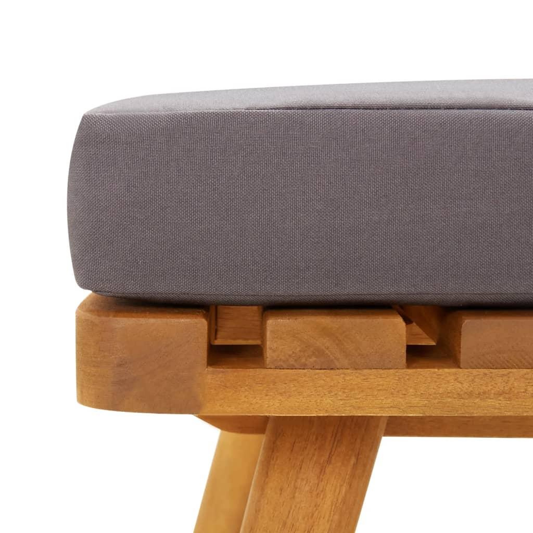 Voir la diapositive 5 : VIDAXL Repose-pied de jardin avec coussin 60x60x29 cm Bois d'acacia