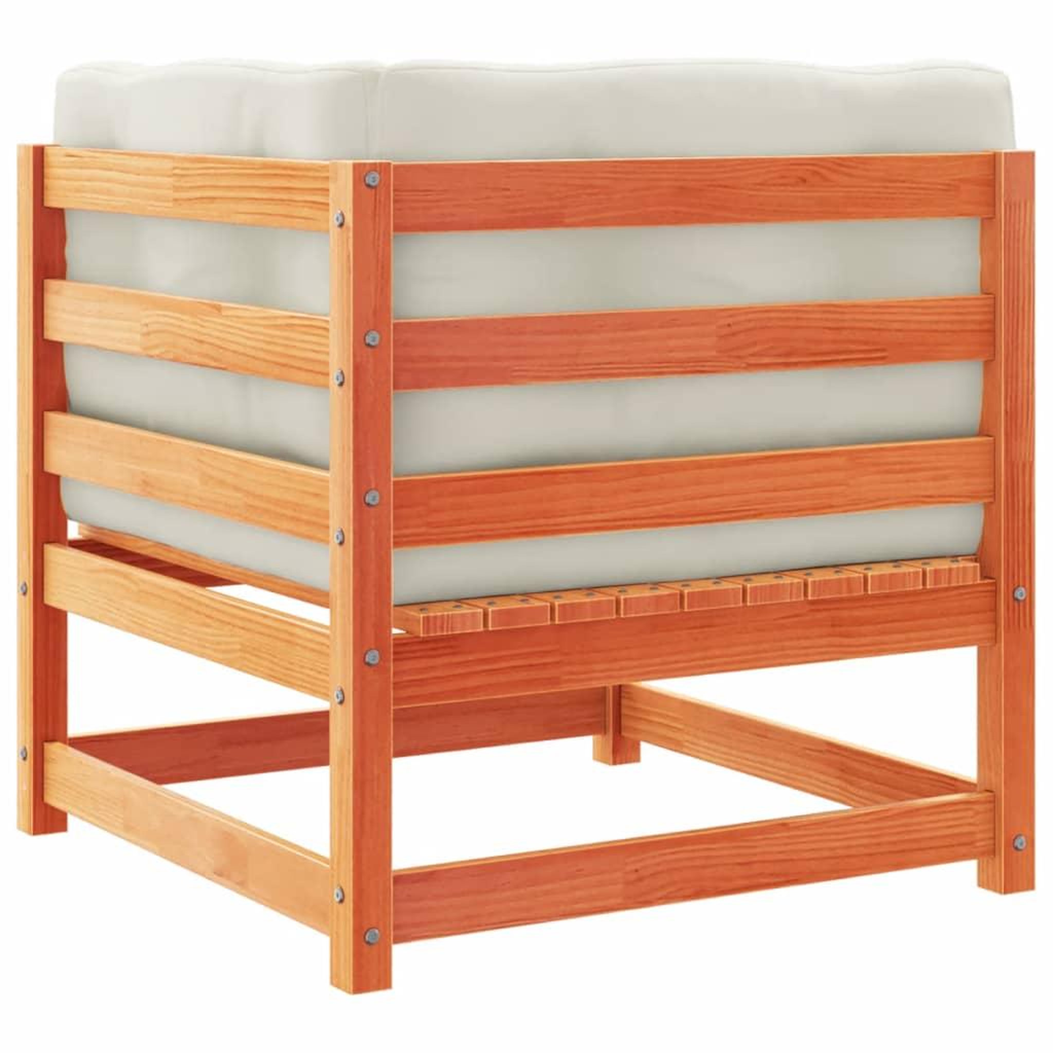 Voir la diapositive 5 : VIDAXL Salon de jardin 2 pcs avec coussins cire marron bois pin massif